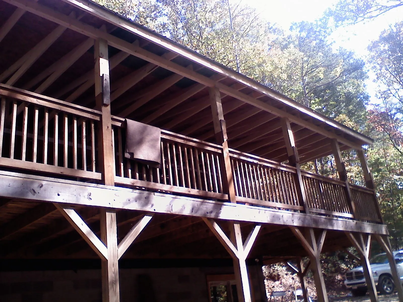 Timber framing under a new elevated porch and deck — Roof Leak Repair in Mangum by Roofing Brothers